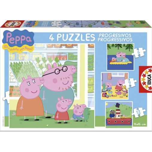 Puzzle Educa Peppa Cochon Progressif 6+9+12+16