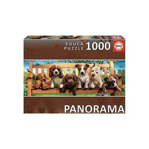 Puzzle Educa Perritos en el Banco Panorama de 1000 Pzs