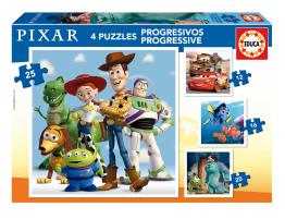 Puzzle Educa Pixar Progresivos 12+16+20+25 Pzs