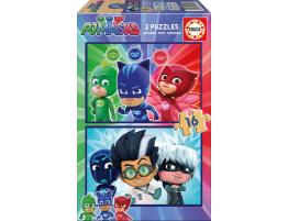 Puzzle Educa PJ Masks de 2 x 16 Piezas Madera