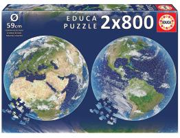 Puzzle Educa Redondo Planeta Tierra de 2 x 800 Piezas