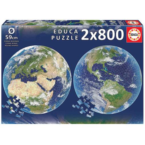 Puzzle Educa Redondo Planeta Tierra de 2 x 800 Piezas