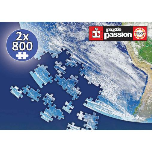 Puzzle Educa Redondo Planeta Tierra de 2 x 800 Piezas