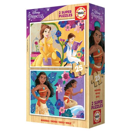 Puzzle Educa Princesas Disney de 2 x 25 Piezas Madera