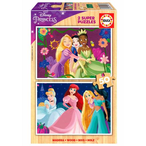 Puzzle Educa Princesas Disney de 2 x 50 Pzs Madera