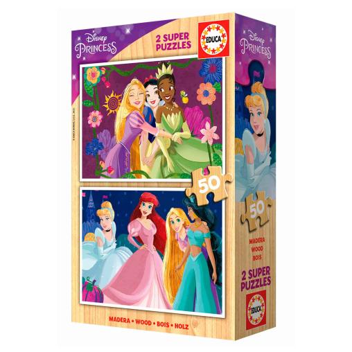 Puzzle Educa Princesas Disney de 2 x 50 Pzs Madera