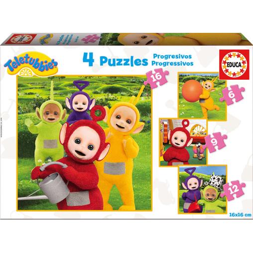 Educa Puzzle progressif Télétubies 6+9+12+16 pièces