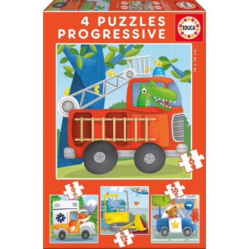 Puzzle Educa Progresivos Patrulla de Rescate 6+9+12+16 Pzs.