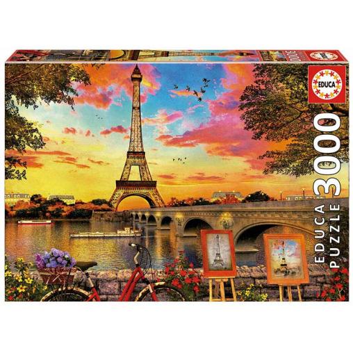 Puzzle Educa Puesta de Sol en París de 3000 Piezas