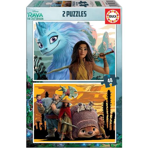 Puzzle Educa Raya y el Dragón de 2 x 48 Piezas