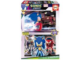 Puzzle Educa Sonic Prime Neón de 2 x 100 Piezas