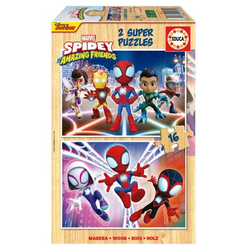 Puzzle Educa Spidey and Amazing Friends de 2x16 Pzs Madera