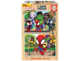 Puzzle Educa Spidey and Friends de 2 x 25 Piezas Madera