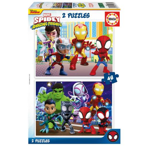 Puzzle Educa Spidey and Friends de 2 x 48 Piezas