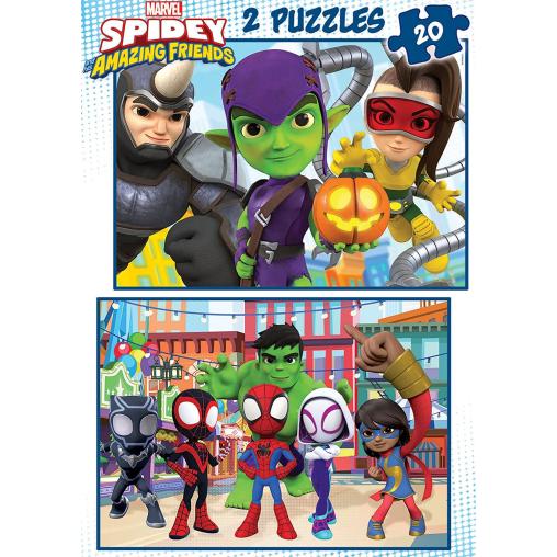 Puzzle Educa Spidey y Amazing Friends de 2 x 20 Piezas