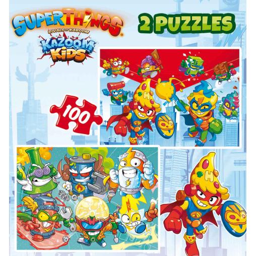 Puzzle Educa Superthings de 2 x 100 Piezas