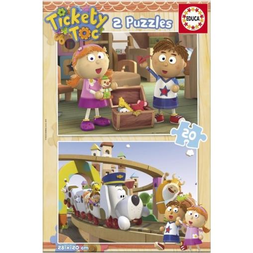 Puzzle Educa Tickety et Toc 2 x 20 pièces