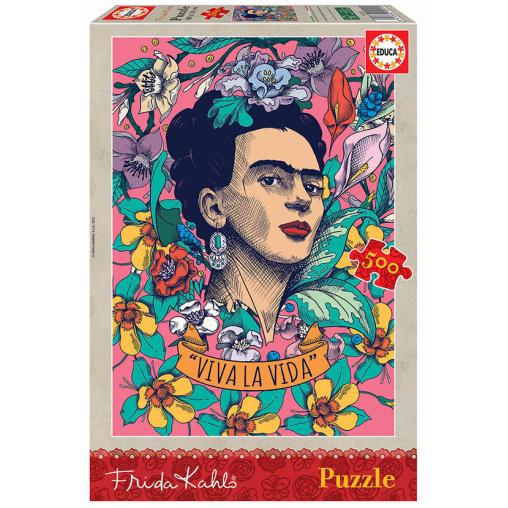 Puzzle Educa Viva la Vida, Frida Kahlo de 500 Piezas