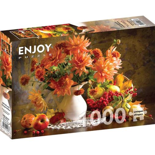 Puzzle Enjoy Bodegón con Dalias Naranjas de 1000 Pzs