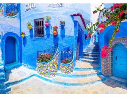 Puzzle Enjoy Calle Turquesa en Chefchaouen, Marruecos de 1000 P