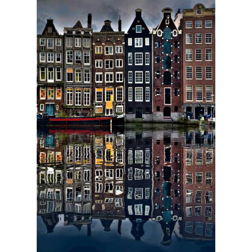 Puzzle Enjoy Casas en Ámsterdam de 1000 Piezas