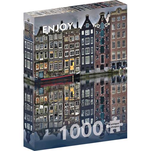 Puzzle Enjoy Casas en Ámsterdam de 1000 Piezas