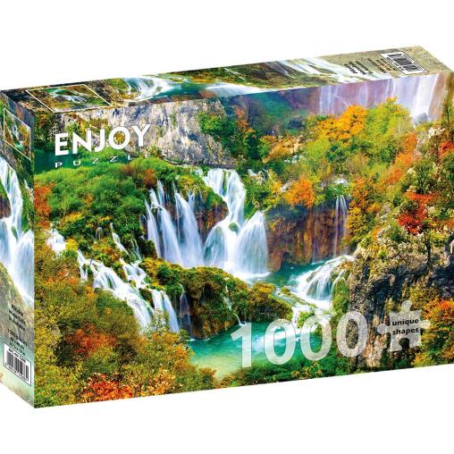 Puzzle Enjoy Cascadas de Plitvice en Otoño de 1000 Pzs