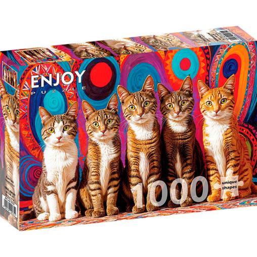 Puzzle Enjoy Cinco Gatos de 1000 Piezas