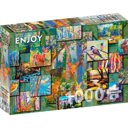 Puzzle Enjoy Collage del Bosque de 1000 Piezas