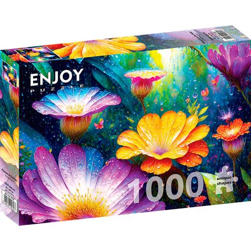 Puzzle Enjoy Flores Bajo La Lluvia de 1000 Piezas