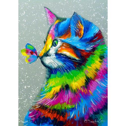 Puzzle Enjoy Gato Brillante y Mariposa de 1000 Piezas