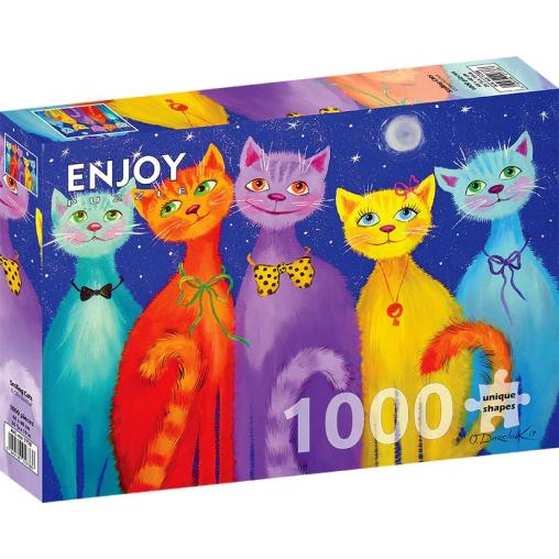 Puzzle Enjoy Gatos Sonrientes de 1000 Piezas