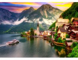 Puzzle Enjoy Hallstatt al Atardecer, Austria de 1000 Piezas