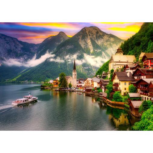 Puzzle Enjoy Hallstatt al Atardecer, Austria de 1000 Piezas