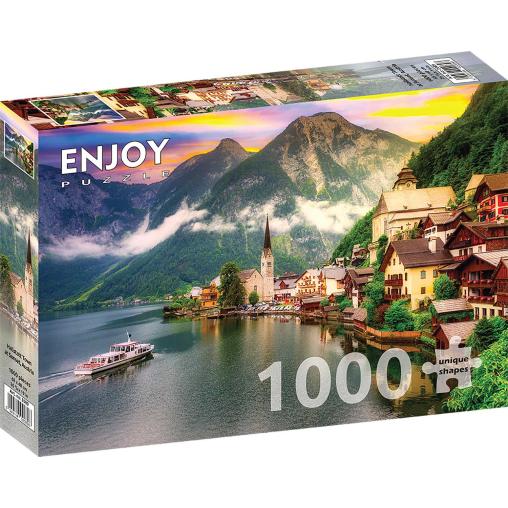 Puzzle Enjoy Hallstatt al Atardecer, Austria de 1000 Piezas