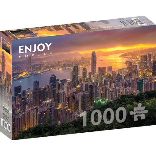 Puzzle Enjoy Hong Kong al Amanecer de 1000 Pzs