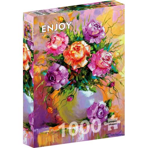 Puzzle Enjoy Jarrón con Rosas de 1000 Piezas