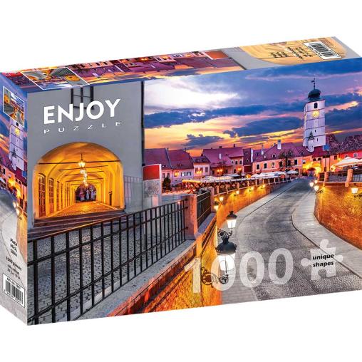 Puzzle Enjoy La Plaza Mica en Sibiu, Rumanía de 1000 Pzs