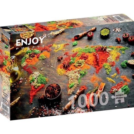 Puzzle Enjoy Mapamundi en Especias de 1000 Piezas