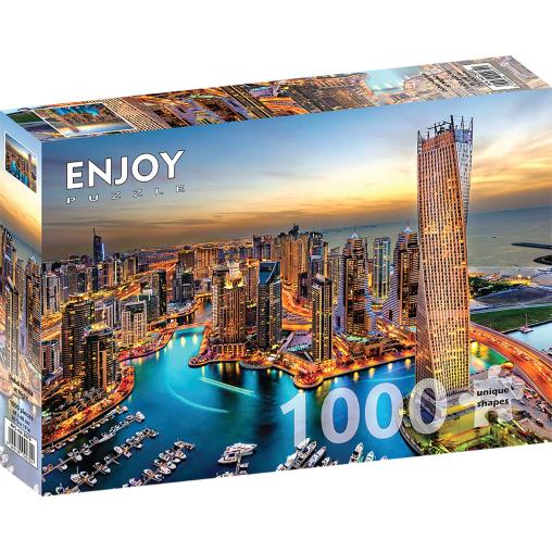 Puzzle Enjoy Marina de Dubai de Noche de 1000 Piezas