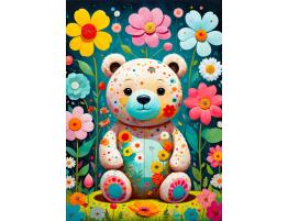 Puzzle Enjoy Oso De Peluche De Flores de 1000 Piezas