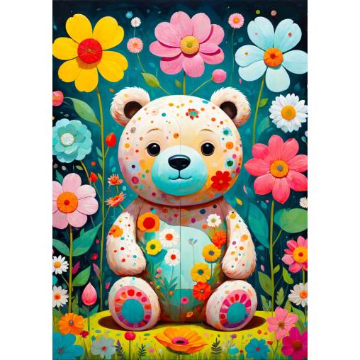 Puzzle Enjoy Oso De Peluche De Flores de 1000 Piezas