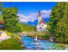 Puzzle Enjoy Pequeña Iglesia en Ramsau, Alemania de 1000 Pzs