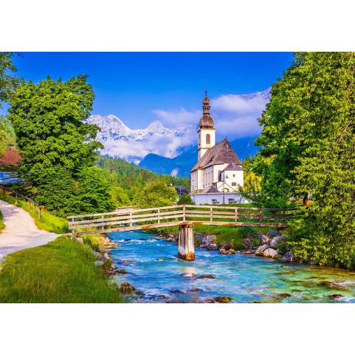 Puzzle Enjoy Pequeña Iglesia en Ramsau, Alemania de 1000 Pzs