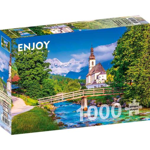 Puzzle Enjoy Pequeña Iglesia en Ramsau, Alemania de 1000 Pzs