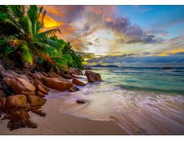 Puzzle Enjoy Playa de Seychelles al Atardecer de 1000 Piezas