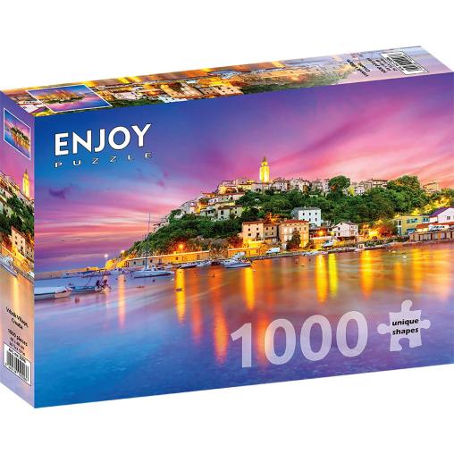 Puzzle Enjoy Pueblo de Vrbnik, Croacia de 1000 Piezas