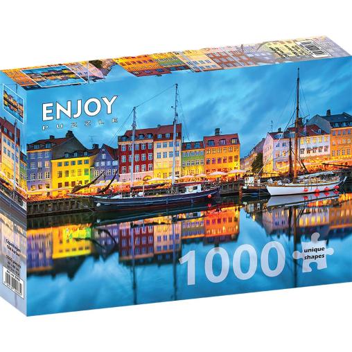 Puzzle Enjoy Puerto Antiguo de Copenhague de 1000 Piezas