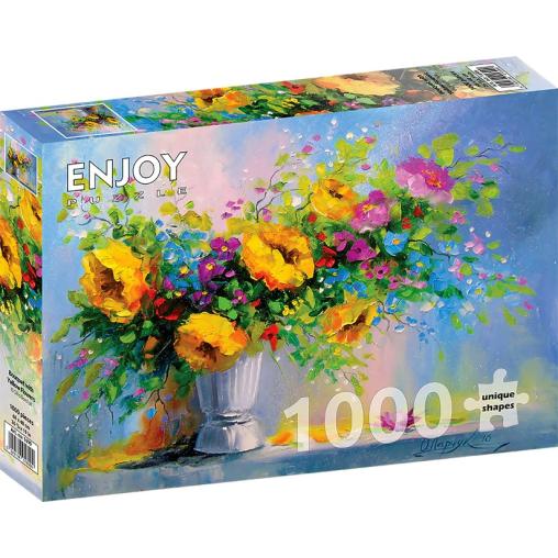 Puzzle Enjoy Ramo con Flores Amarillas de 1000 Piezas