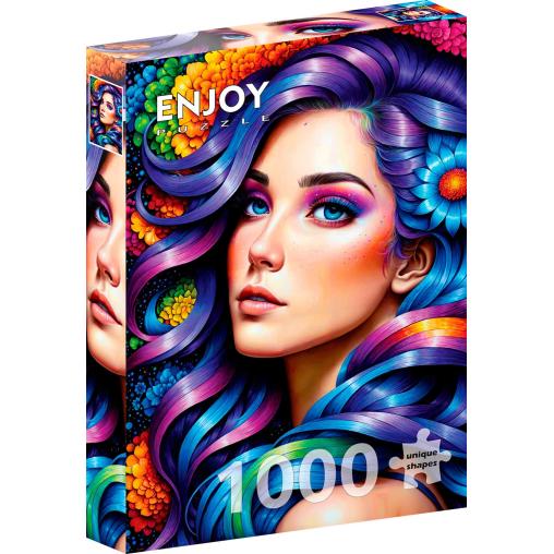 Puzzle Enjoy Retrato De Flor De Arcoiris de 1000 Piezas